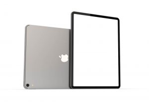 Apple tablet on white background.